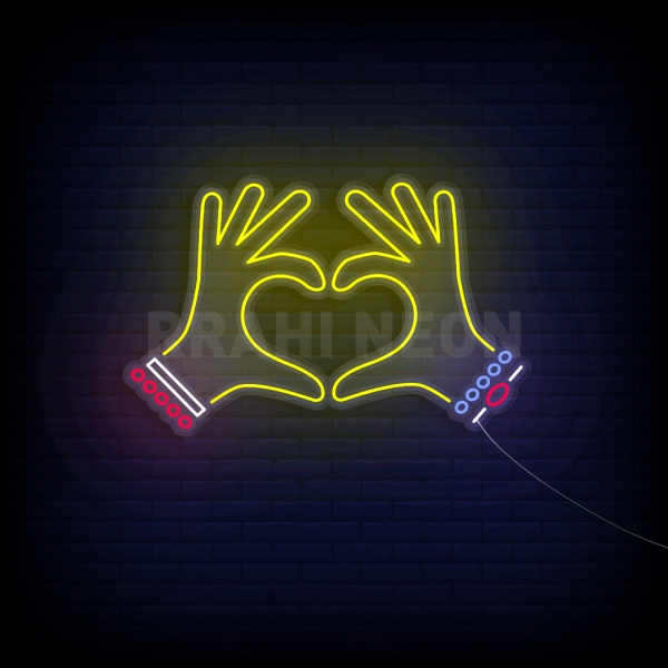 Hands Heart | RRAHI NEON FLEX LED SIGN