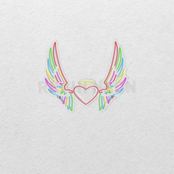 Illuminated Heart with Angel Wings | RRAHI NEON FLEX LED SIGN