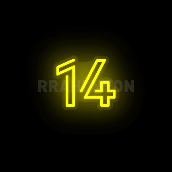 Number 14 | RRAHI NEON Flex Led Sign
